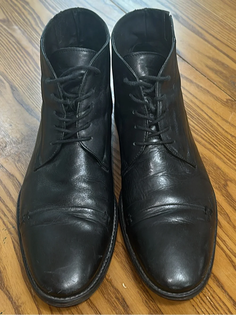 Bacco Bucci black  Calf Cap Toe Derby Dress Boots Made in Italy (shoe24)